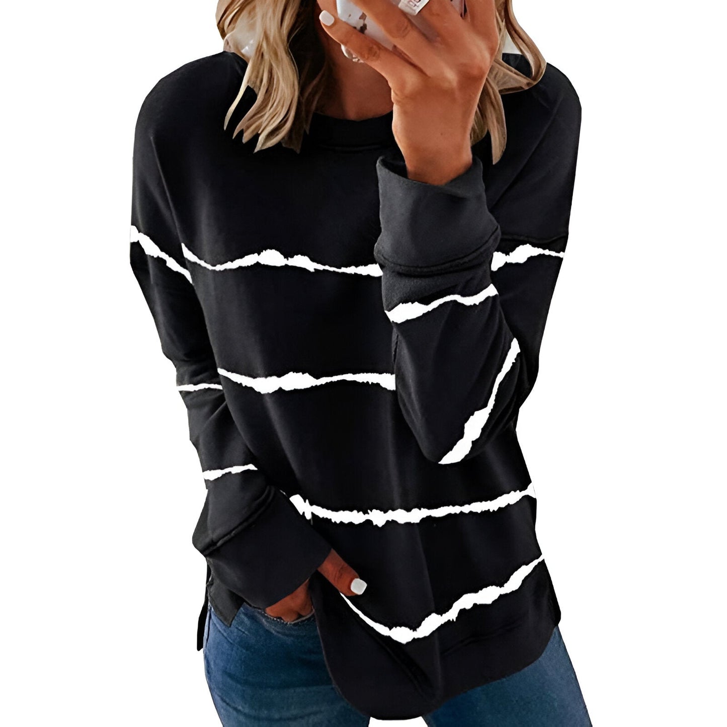 Fudus Haut à manches longues style tie-dye tendance