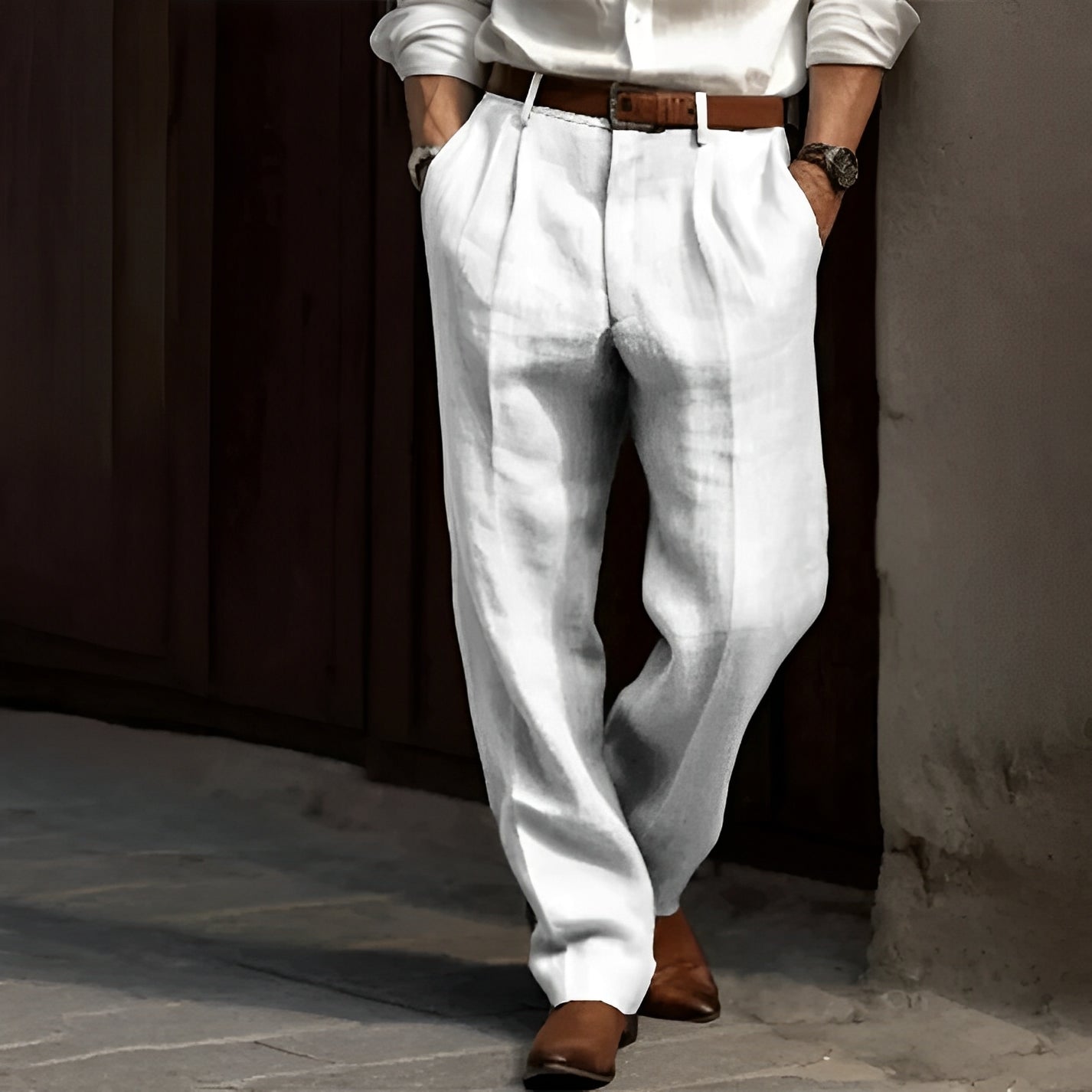 Pantalon pour homme Carlos style rétro en lin