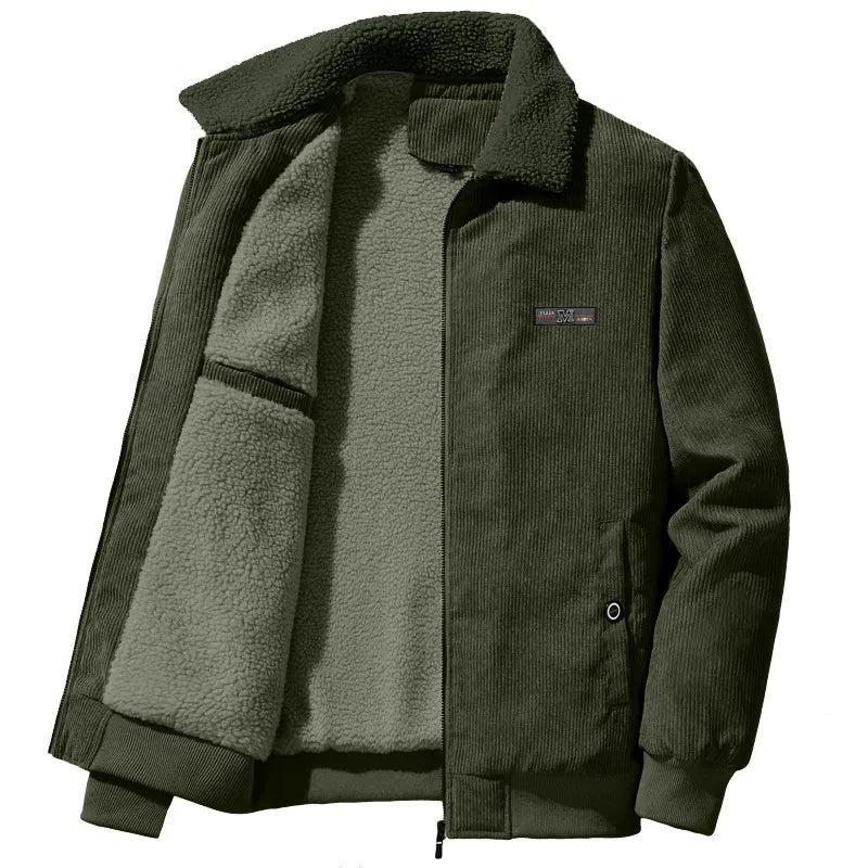 Berg-Feldt | Herren fleecegefütterte gerippte Winterjacke mit hohem Kragen