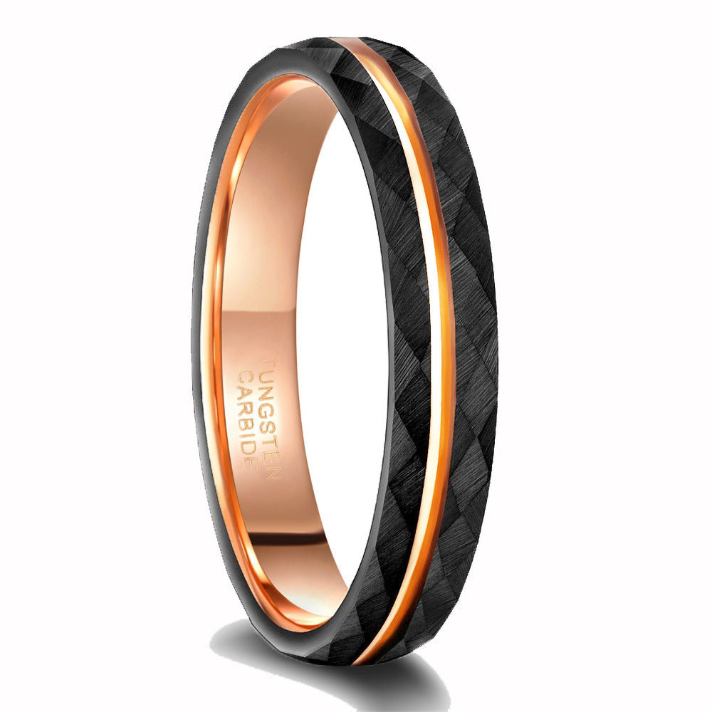 Berg-Feldt 8mm Black Tourmaline Tungsten Carbide Ring
