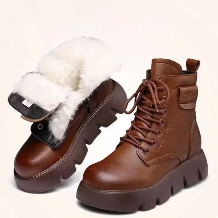 Berg-Feldt | Bottes d'Aviateur Rétro en Cuir Souple pour Femmes avec Fermeture Éclair
