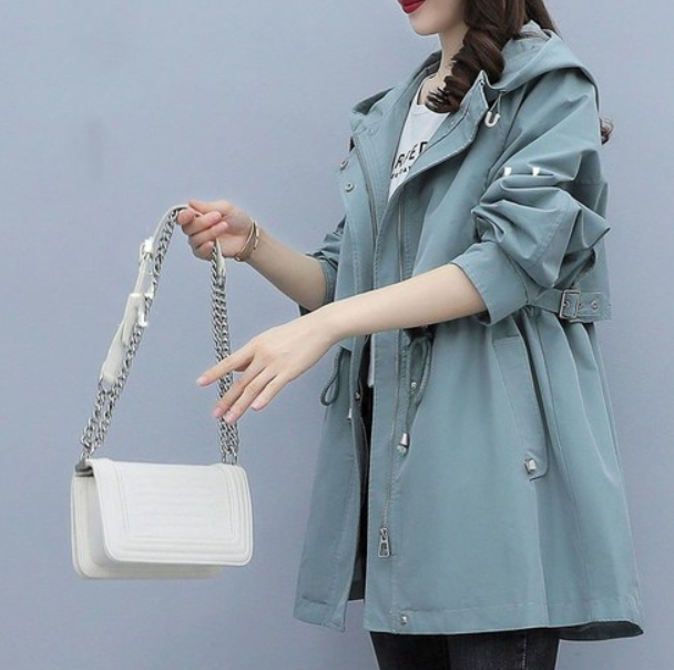 Berg-Feldt | Langer Wasserdichter Trenchcoat für Damen Mit Kapuze