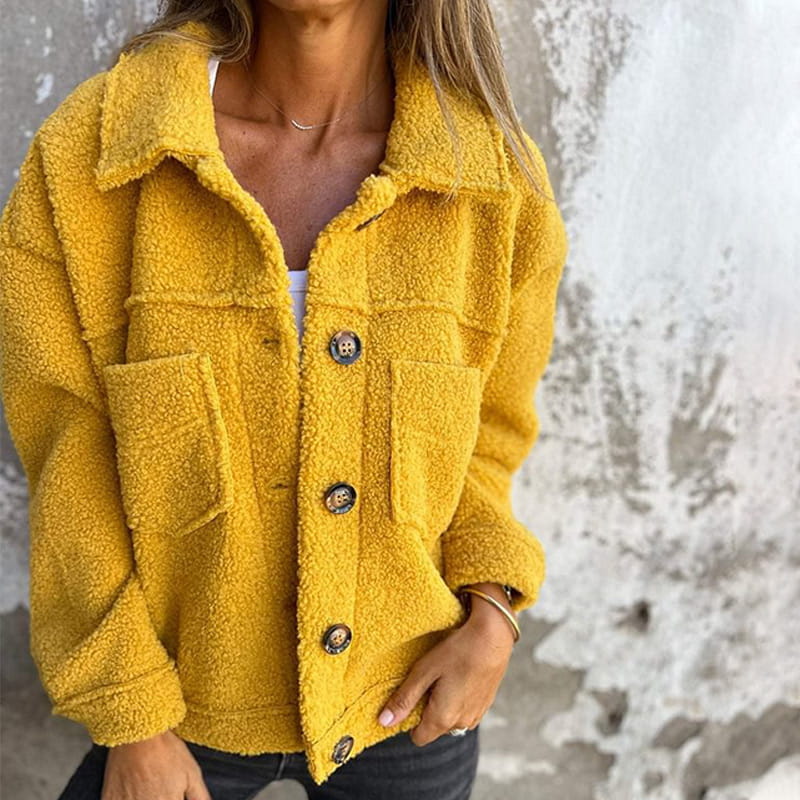 Berg-Feldt | Teddy-jacke mit Knöpfen Weich und Warm Perfekt für Herbst und Winter