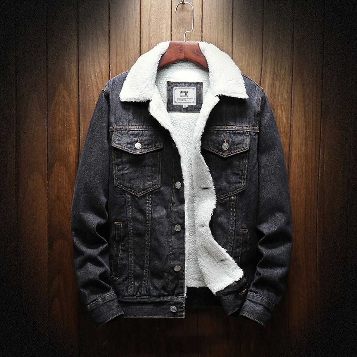 Berg-Feldt | Herren Jeansjacke mit Fleece-Futter
