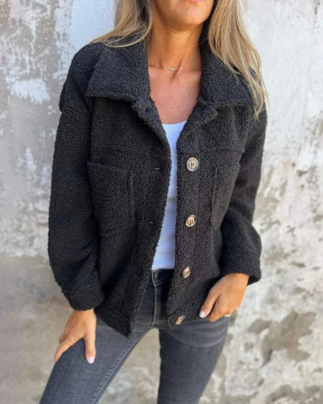 Berg-Feldt | Sherpa Button up Jacke Lässige Warme Außenbekleidung
