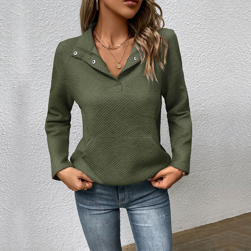 Berg-Feldt | Sweatshirt Stehkragen mit Druckknöpfen