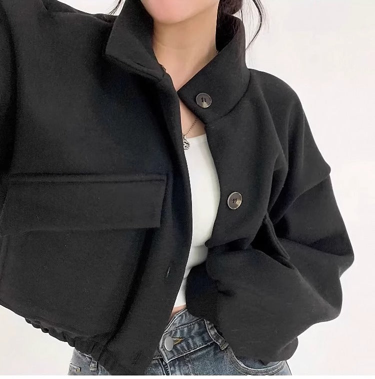 Berg-Feldt | Graue Wollkurzjacke für Damen