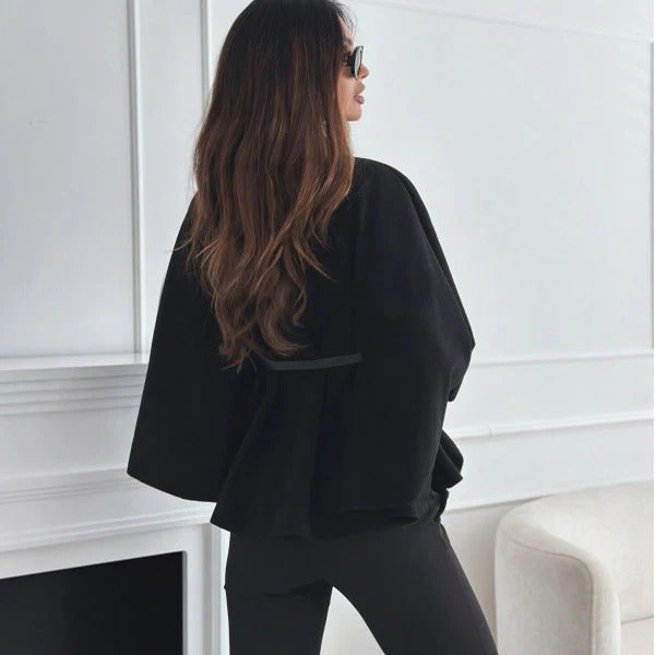 Berg-Feldt | Gürtel Umhang Jacke Eleganter Hoher Kragen