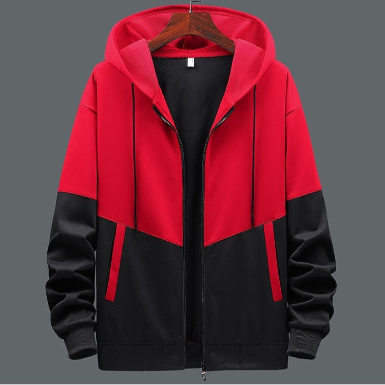 Berg-Feldt | Sweatshirt bicolore zippé à capuche pour homme