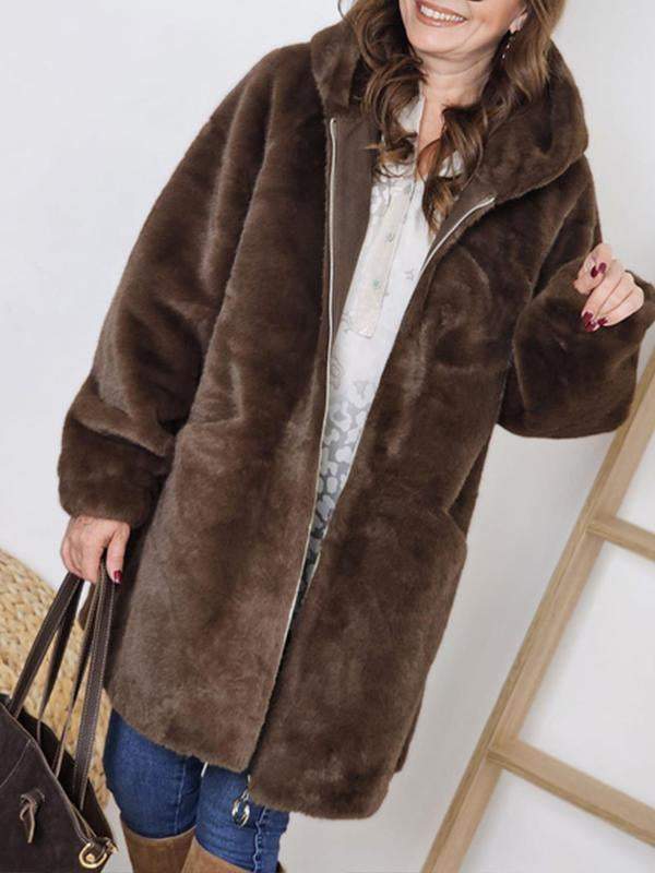 MANTEAU EN FAUSSE FOURRURE RAINA