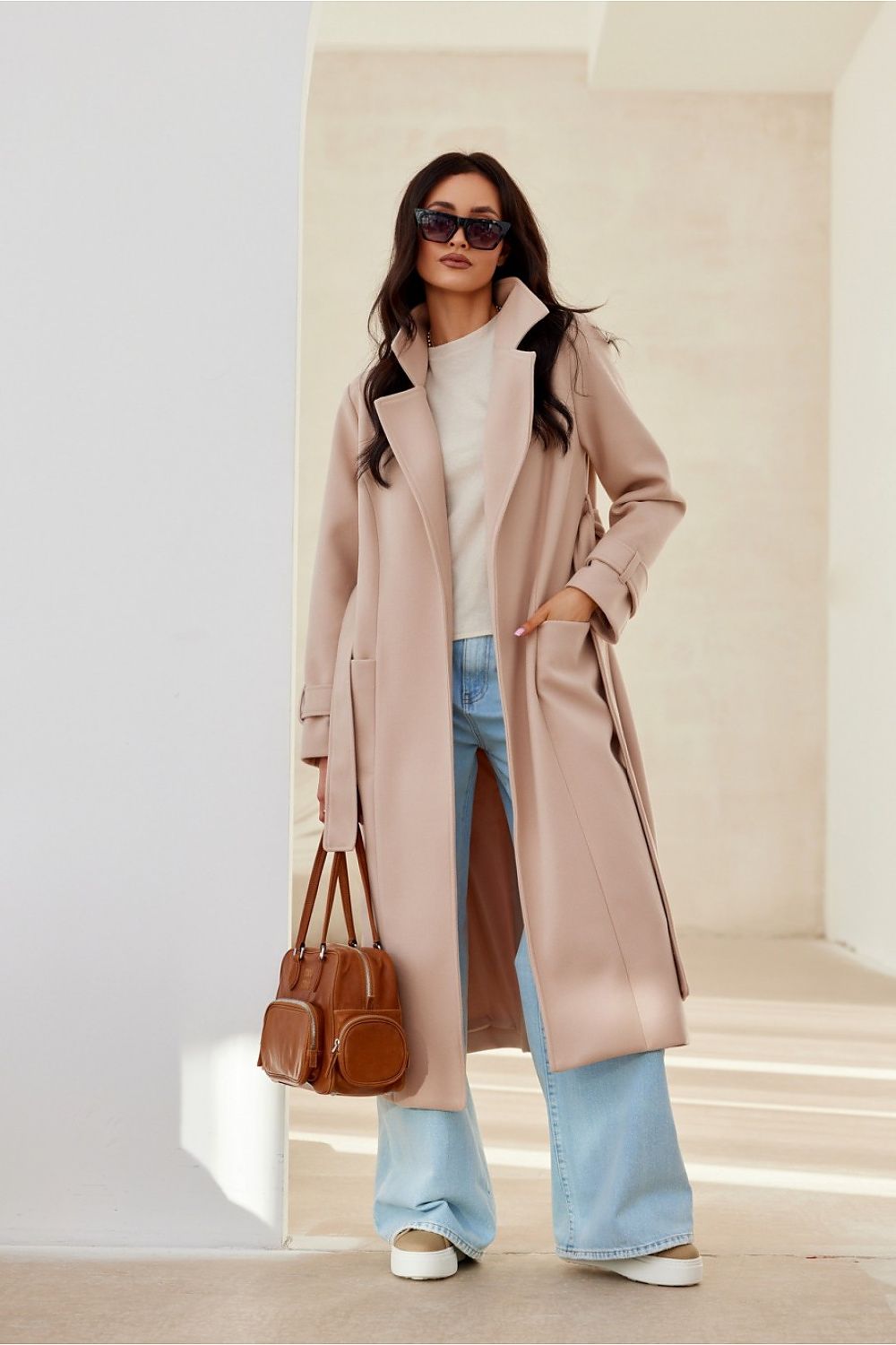 Berg-Feldt | Langarmkleid mit Gürtel für Frauen ideal für den Herbst und Winter