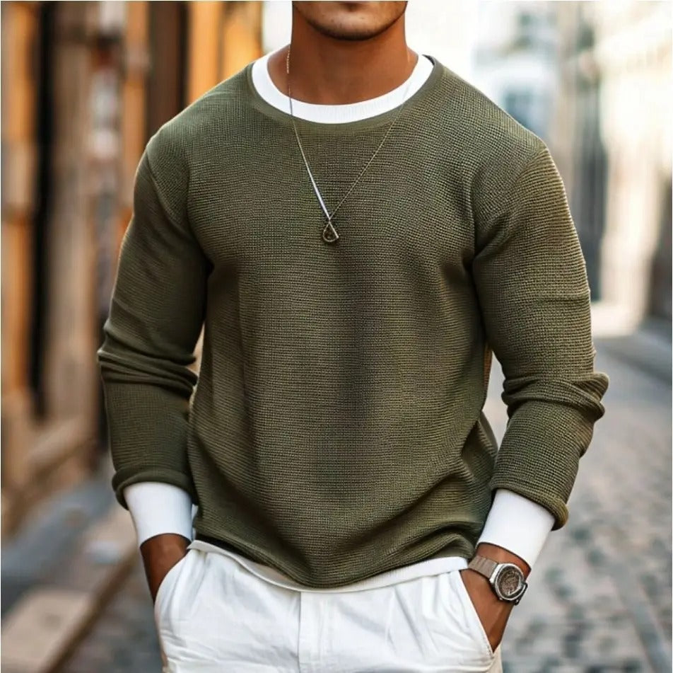 Berg-Feldt | Strukturierter Strickpullover Lange Ärmel Lässiger und Stilvolles Aussehen
