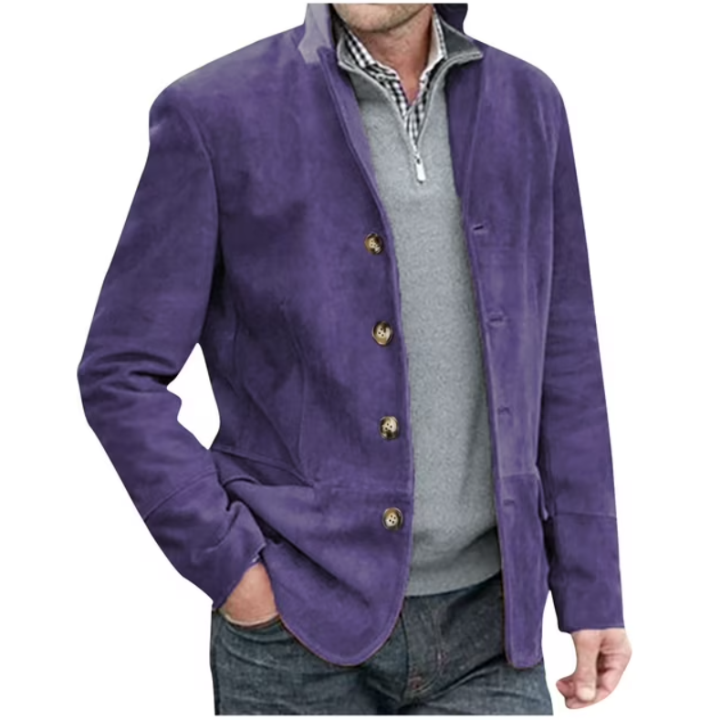 Berg-Feldt | Herren Wildleder Blazer Jacke, Blau & Braun, Elegant & Vielseitig