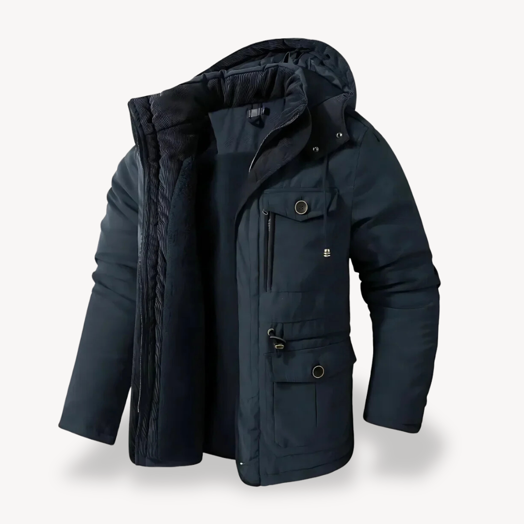 Berg-Feldt | Herren wasserdichter Winterparka mit fellgefütterter Kapuze