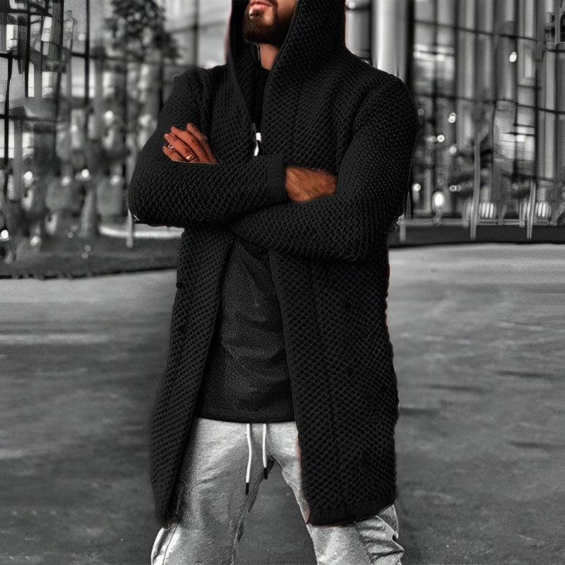 Berg-Feldt | Mittlange Herren – Strickcardigan mit Kapuze