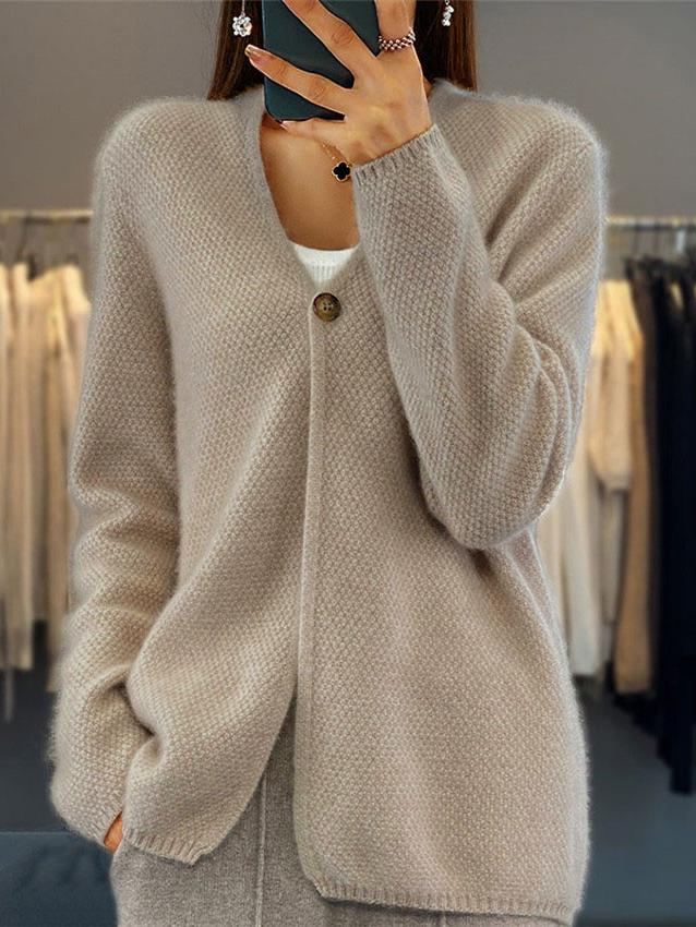 Berg-Feldt | Gilet - Cardigan en maille simple à col en V