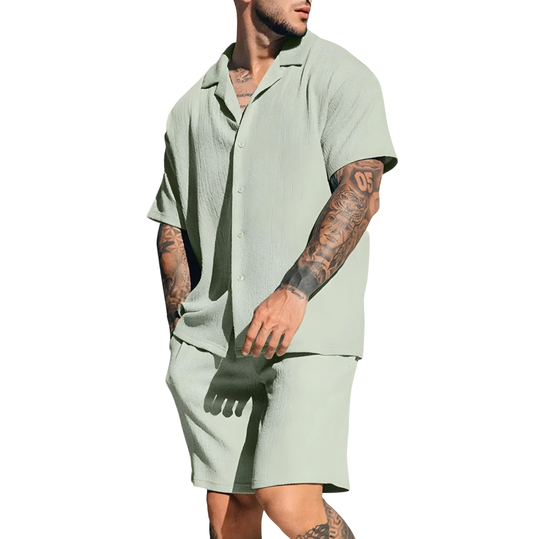 Ensemble en lin de haute qualité (chemise et pantalon) pour hommes - Renatus