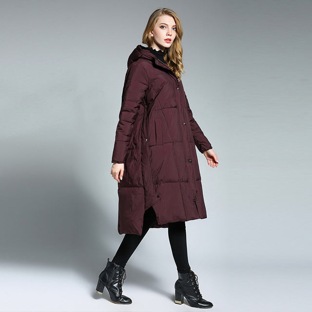 Berg-Feldt | Lange Pufferjacke mit Kapuze Isolierter Komfort Stilvoll und Praktisch