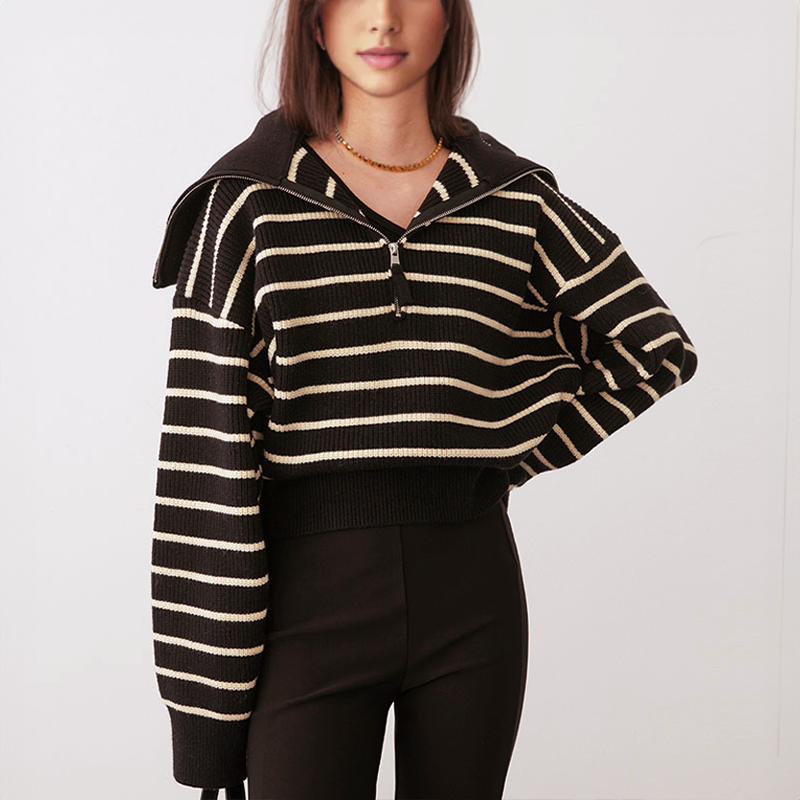 Berg-Feldt | Pullover mit halbem Reißverschluss für Frauen