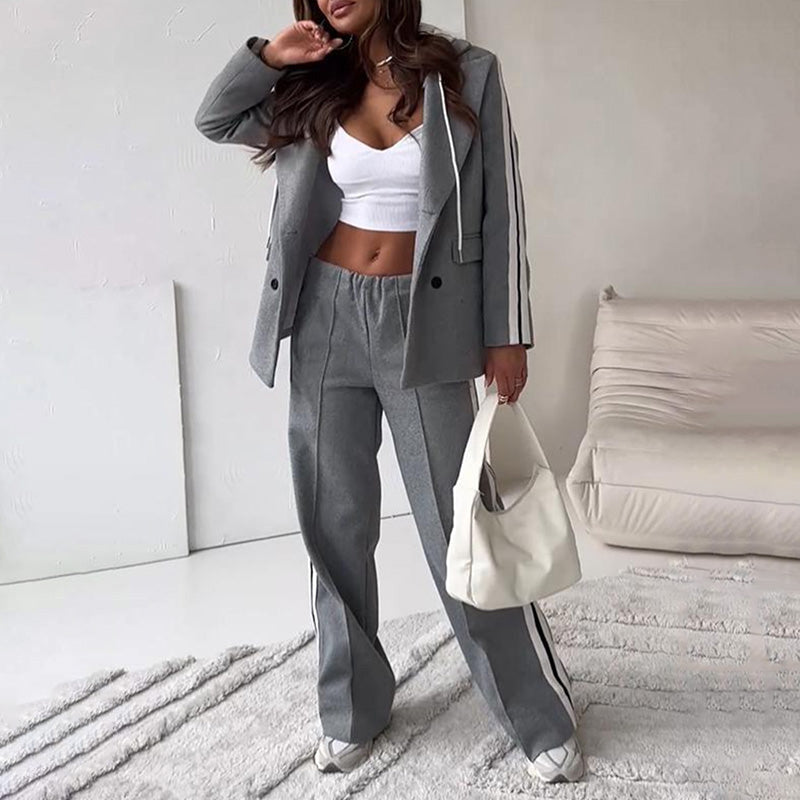 Rike Damen-Outfit: Zweiteiliger Kapuzenblazer-Anzug