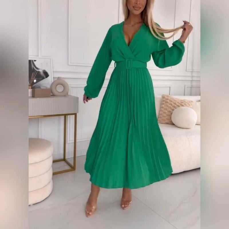 Robe midi plissée et élégante Tillie