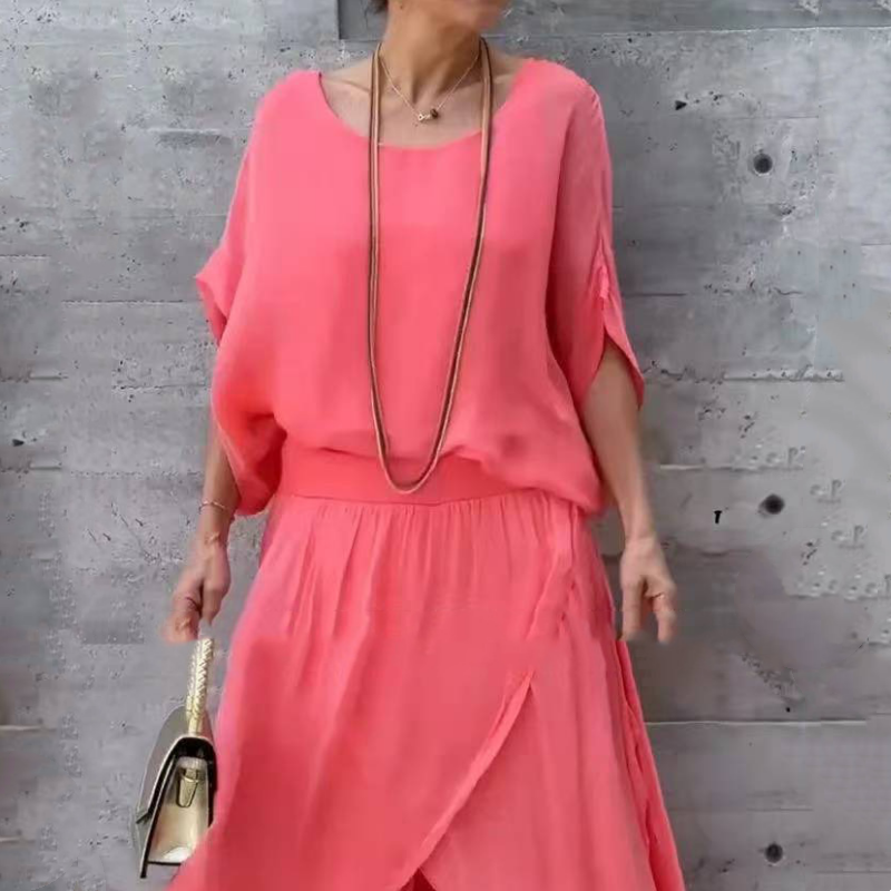 NADIRA : Ensemble blouse asymétrique et pantalon