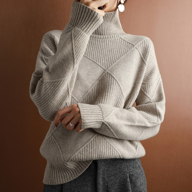 Berg-Feldt | Sweater - Geometrisches Muster Rollkragenpullover