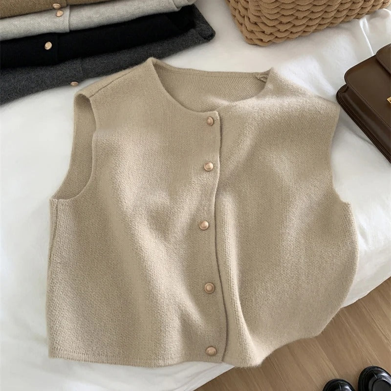 Berg-Feldt | Eleganter Ärmelloser Strickcardigan
