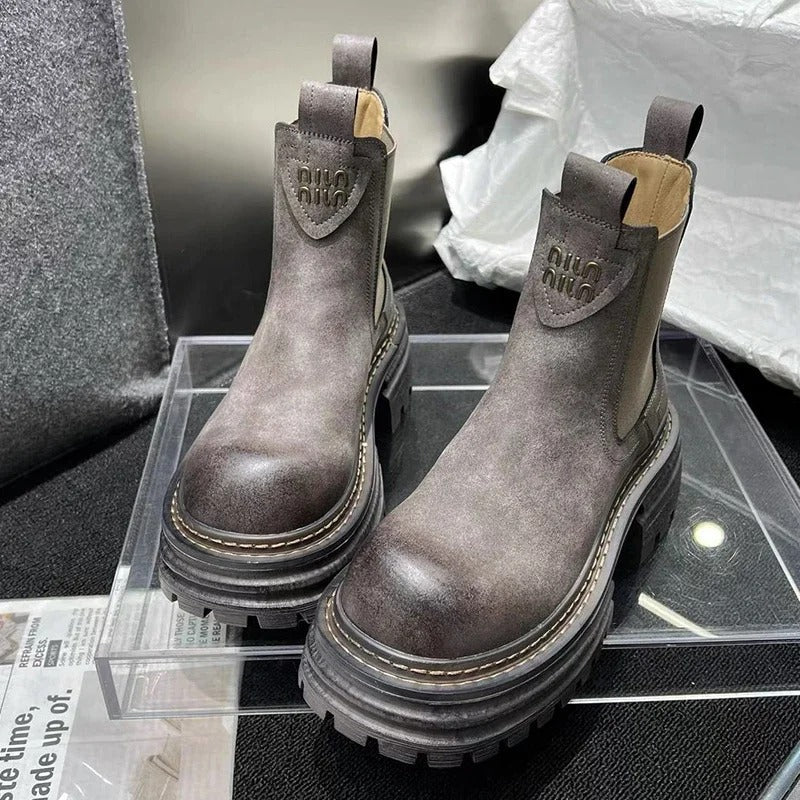 Berg-Feldt | Bottes en cuir chunky à plateforme pour femme