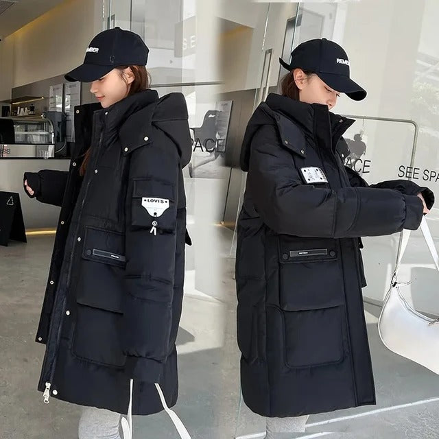 Berg-Feldt | Parka d'hiver - longue veste bleue isolée avec poches pratiques