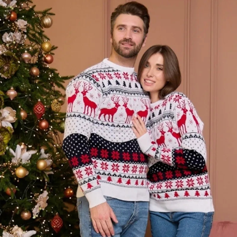 Pulls de Noël assortis pour couple pour les fêtes