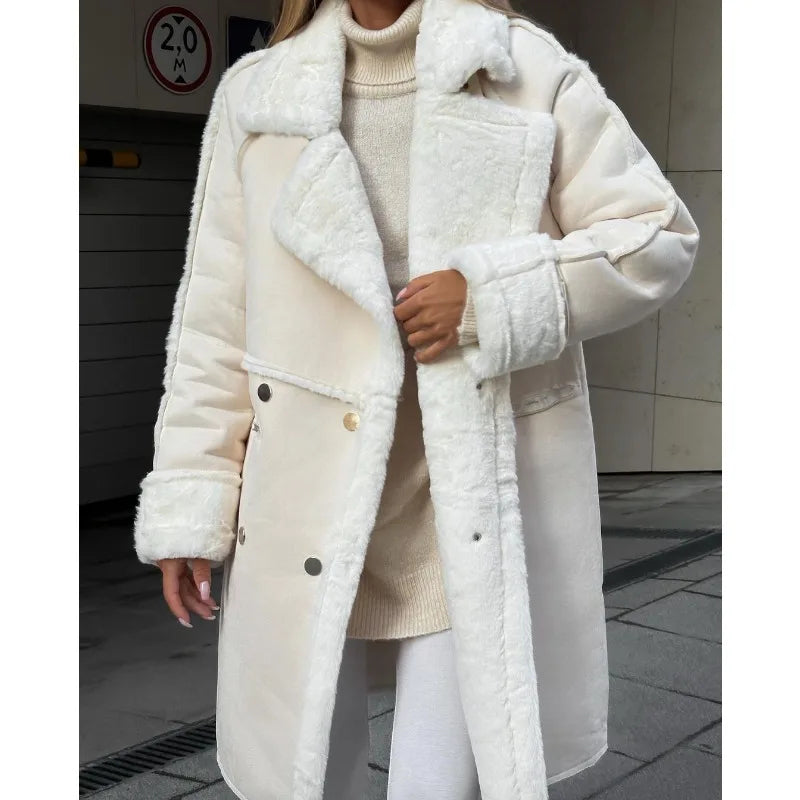 Berg-Feldt | Kuscheliger Mantel mit Shearling Futter in Übergröße