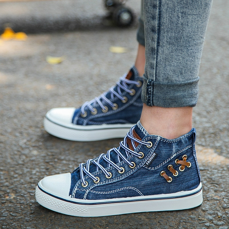 berg-feldt Baskets pour femme en jean tendance