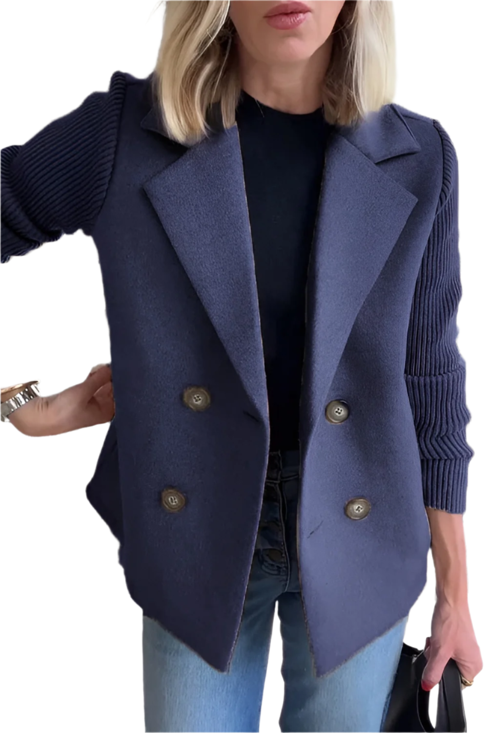 Berg-Feldt | Blazer pour femme en laine vegan avec manches tricotées