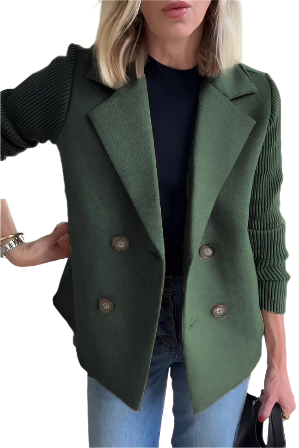 Berg-Feldt | Blazer pour femme en laine vegan avec manches tricotées