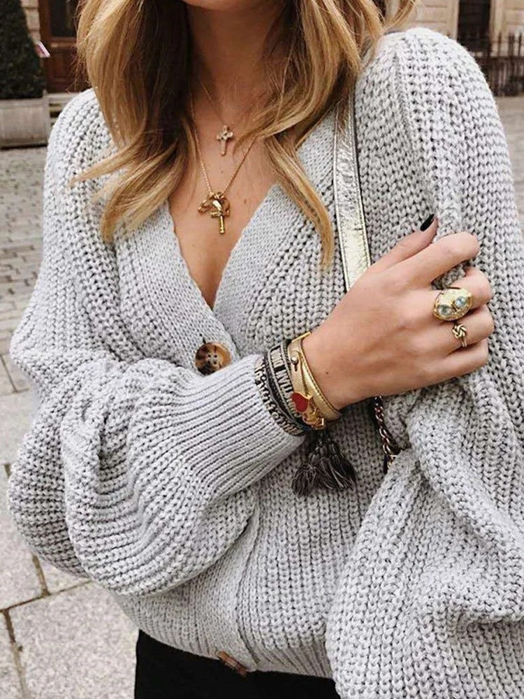 Berg-Feldt | Strickjacke mit Puffärmeln