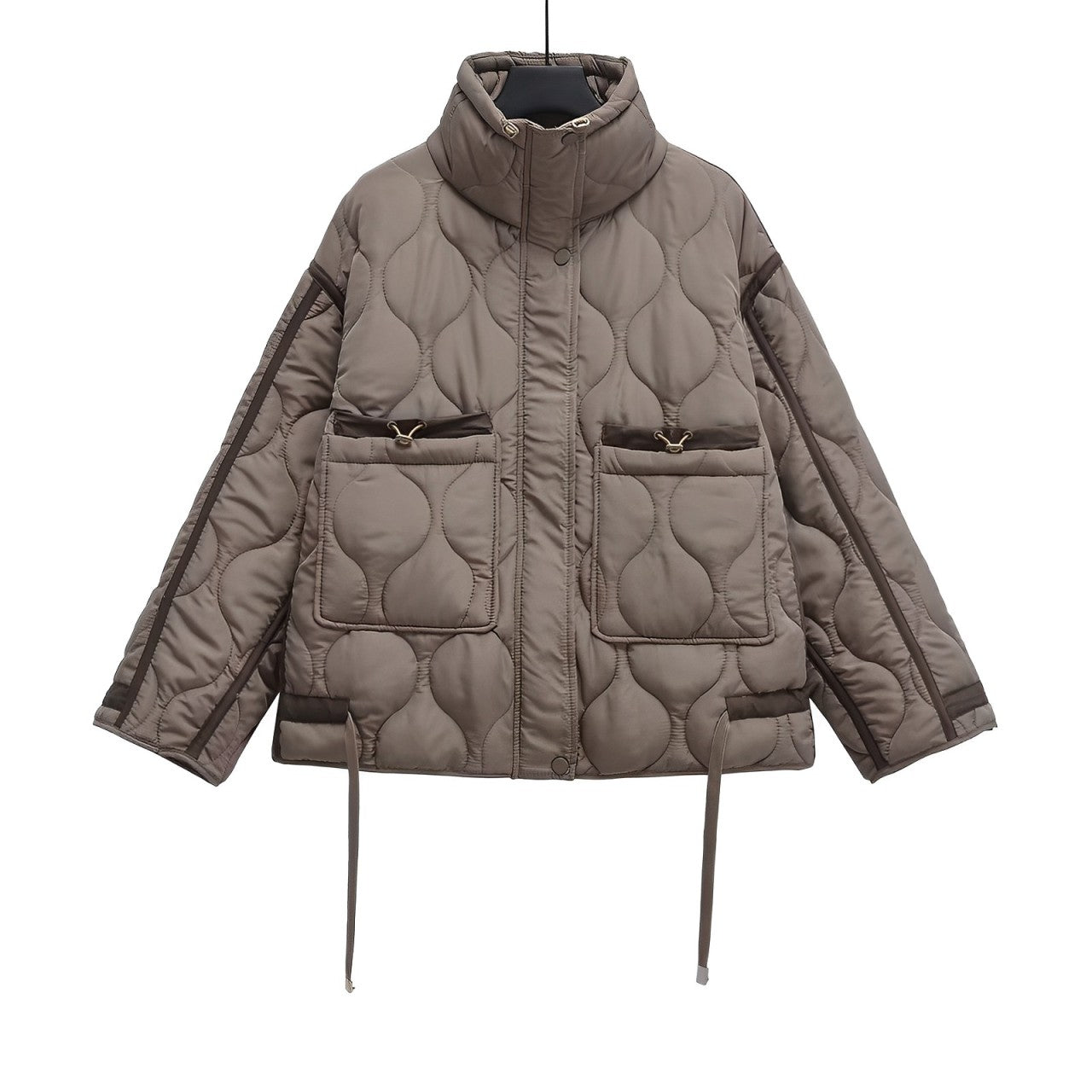 Berg-Feldt | Veste en coton mi-longue avec col montant et cordon de serrage