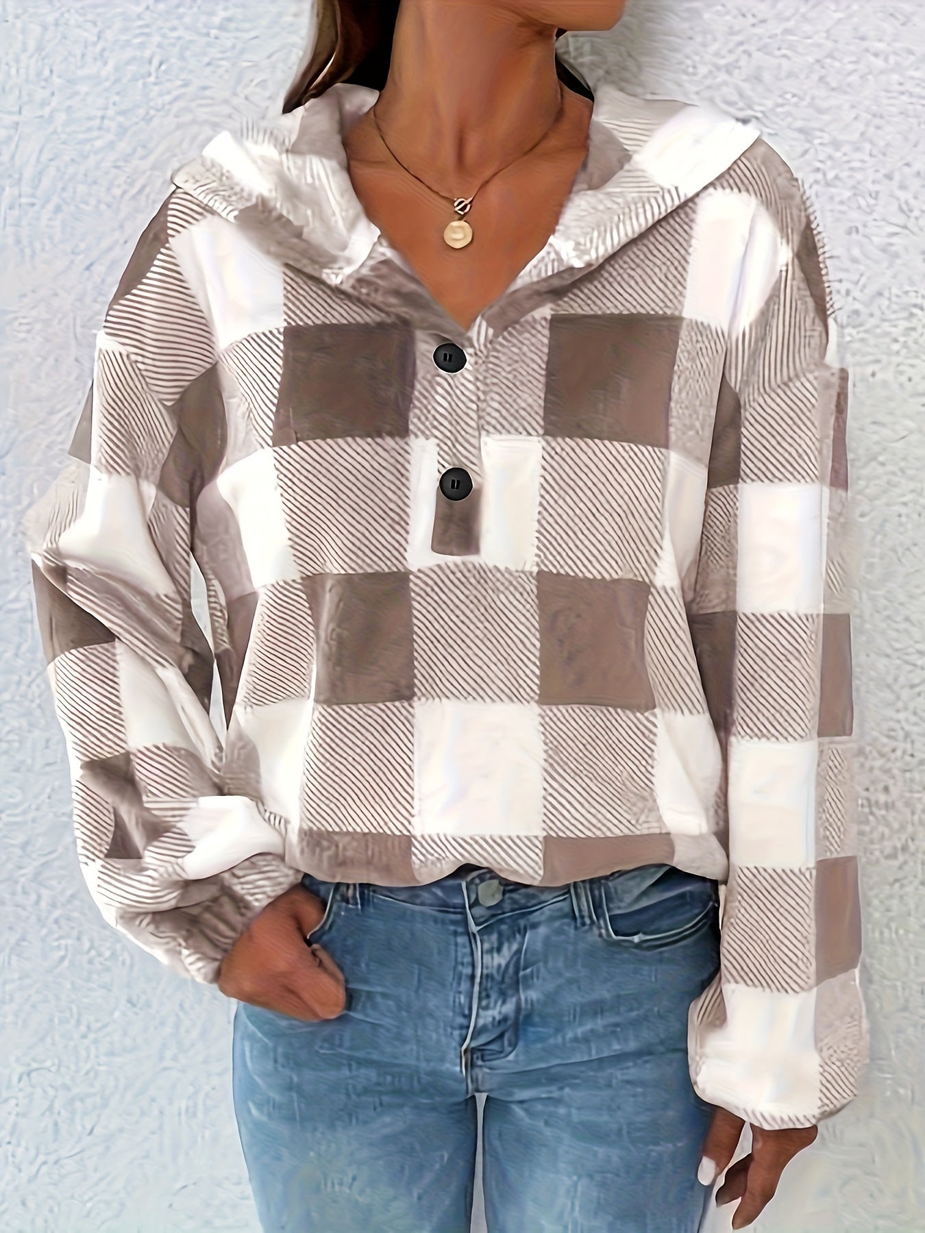 Berg-Feldt | Flannel Karierter Hoodie Baumwolle und Polyester Trendig und Komfortabel