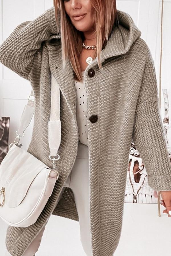 Berg-Feldt | Strickjacke mit Kapuze Lockerer Schnitt Weich und Warm