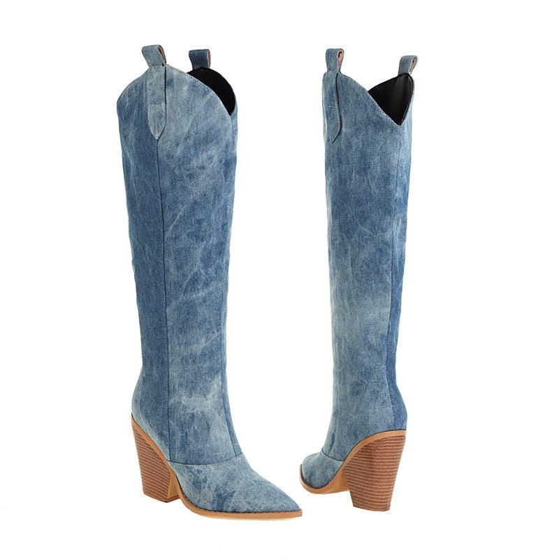 Berg-Feldt | Denim Cowboy Stiefel