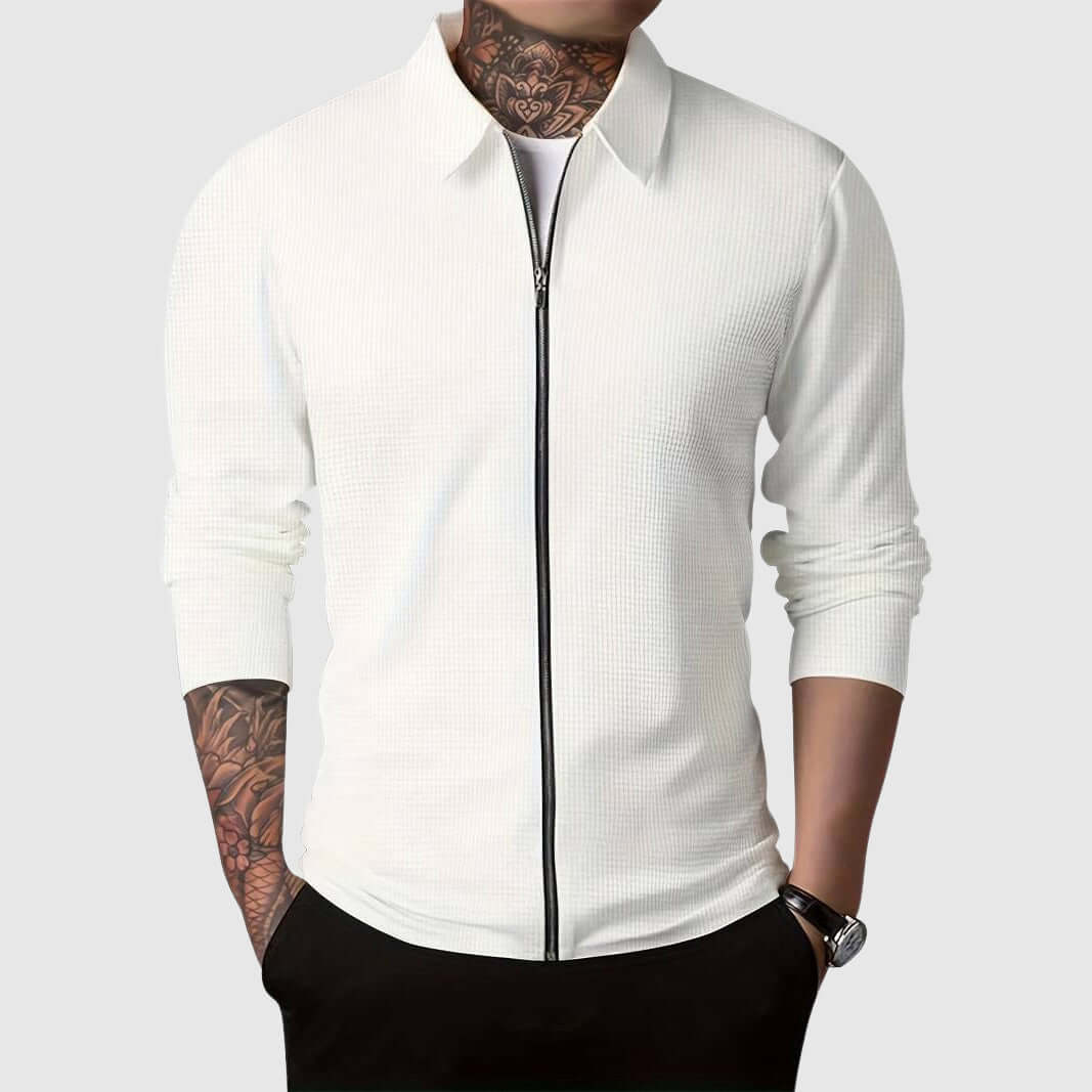 Berg-Feldt | Herren Waffelstrick Zip-Up Jacke