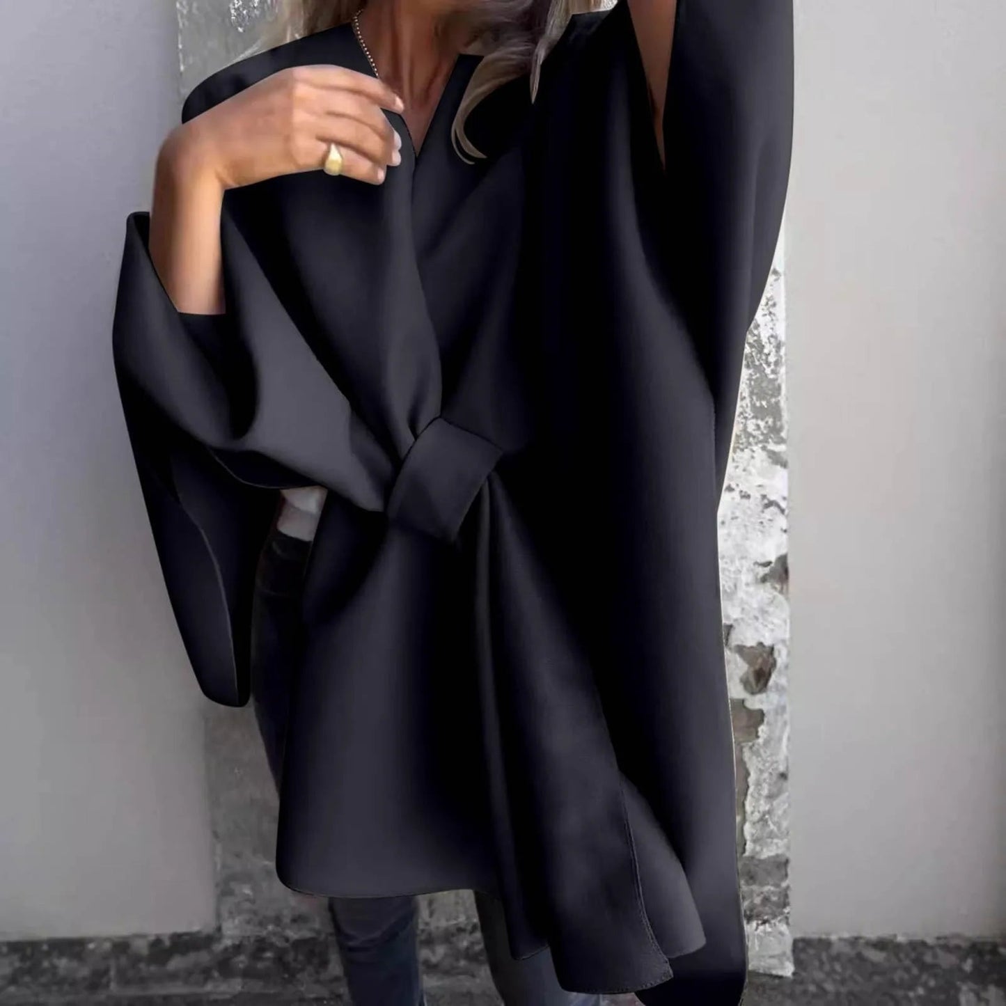 Berg-Feldt | Strick-Longcardigan mit Fledermausärmeln