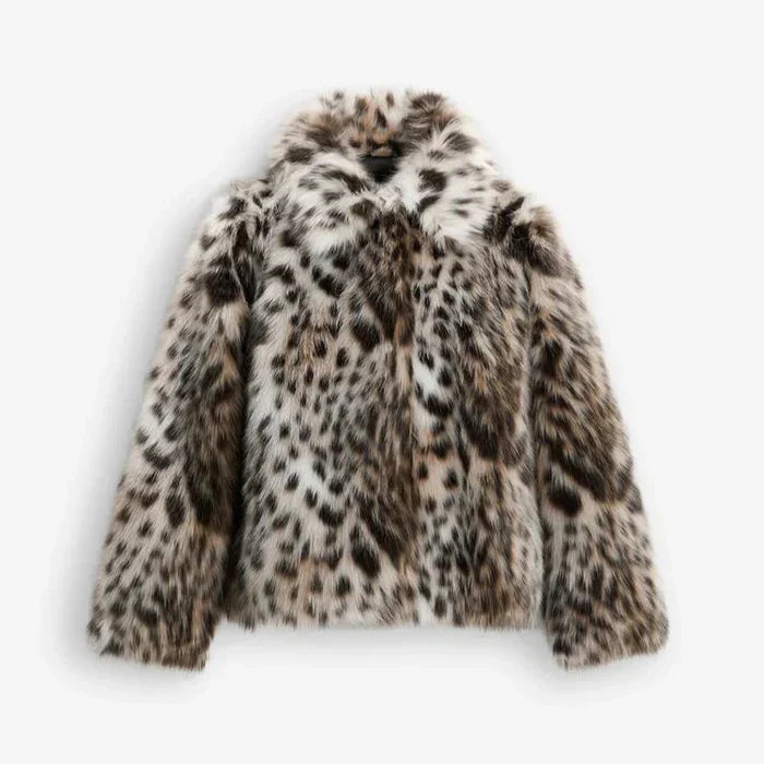 Veste en fausse fourrure imprimé léopard CALVIN