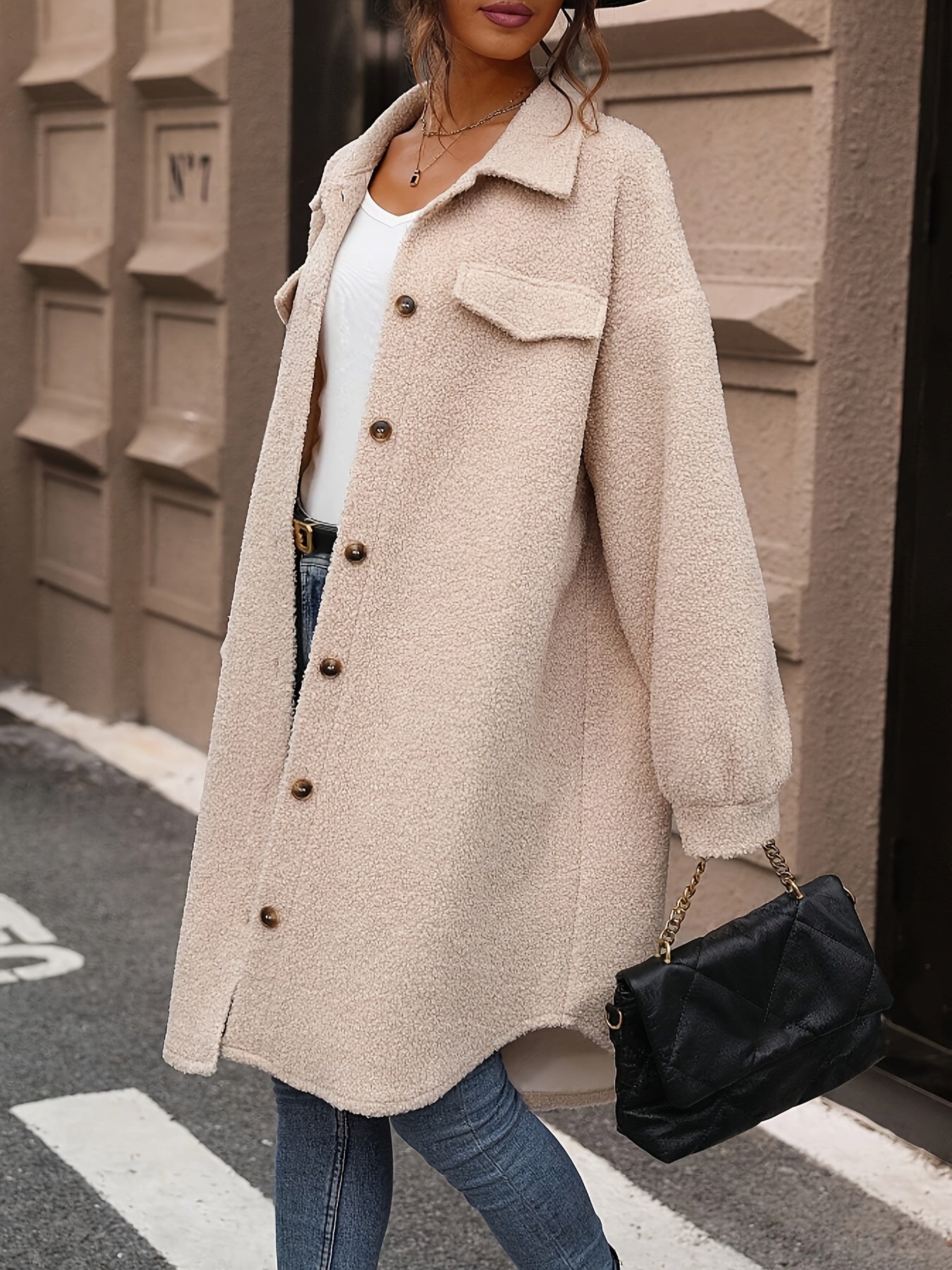 Berg-Feldt | Oversized Mantel mit Großen Taschen Polyester Lässig und Trendy