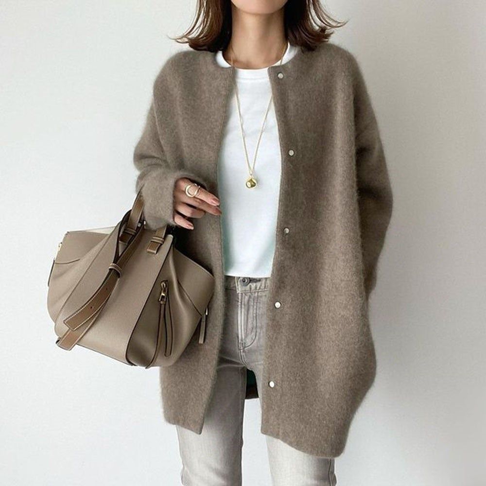 Berg-Feldt | Langärmelige Strickjacke mit Knöpfen