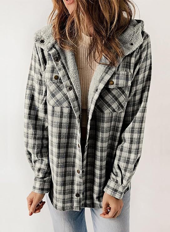 Berg-Feldt | Plaid Jacke Langarm Schnalle Wolle mit Kapuze