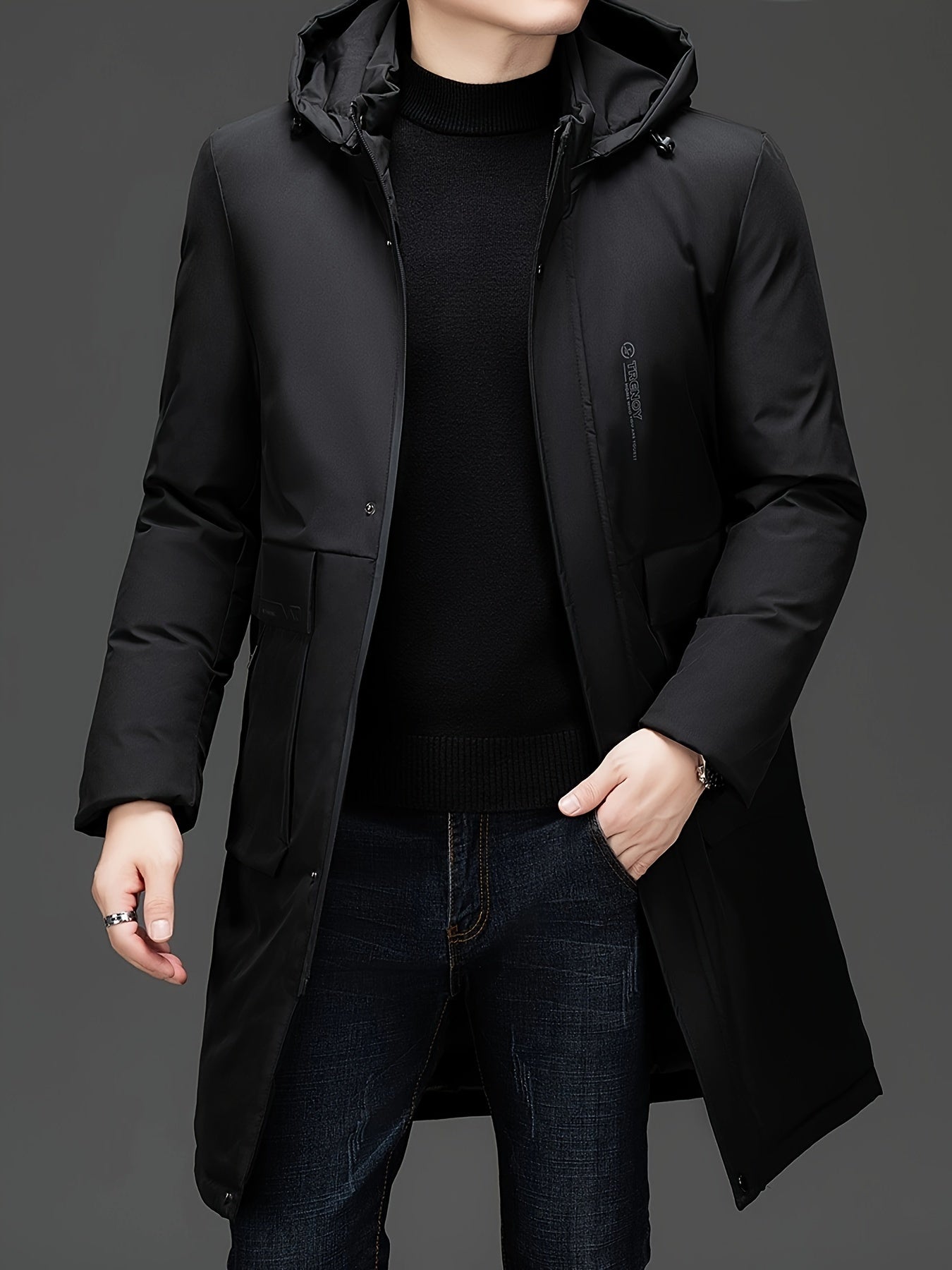 Berg-Feldt | Lange Winterjacke mit Kapuze Polyester Warm und Windabweisend