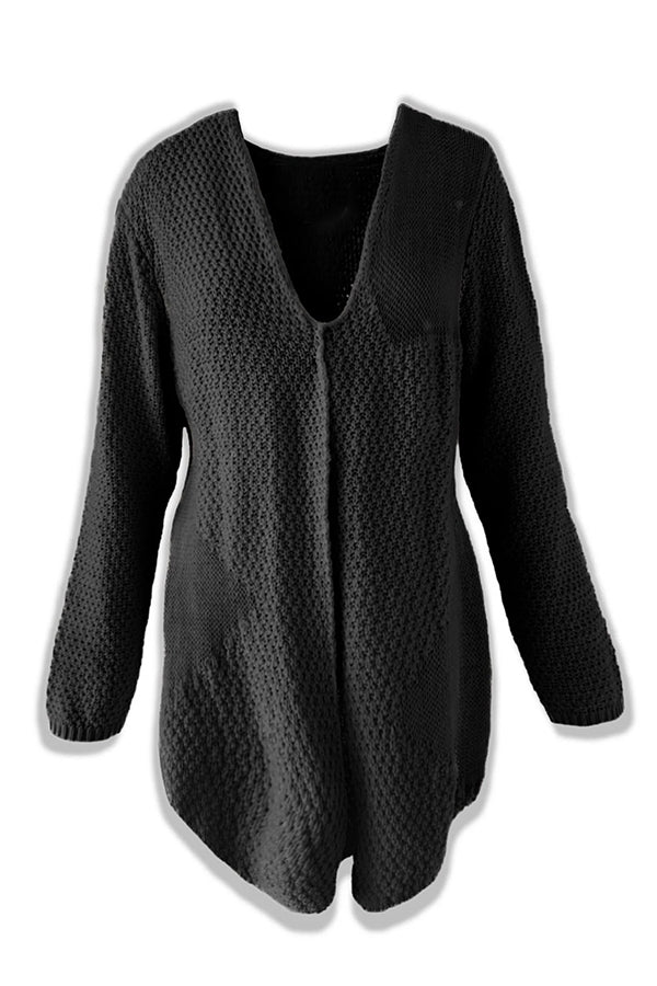 Berg-Feldt | Strick-Mid-Length-Strickjacke mit langen Ärmeln