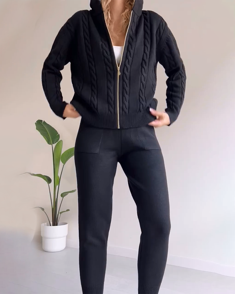 Berg-Feldt | Jacquard-Strickjacken-Set mit Twist-Design