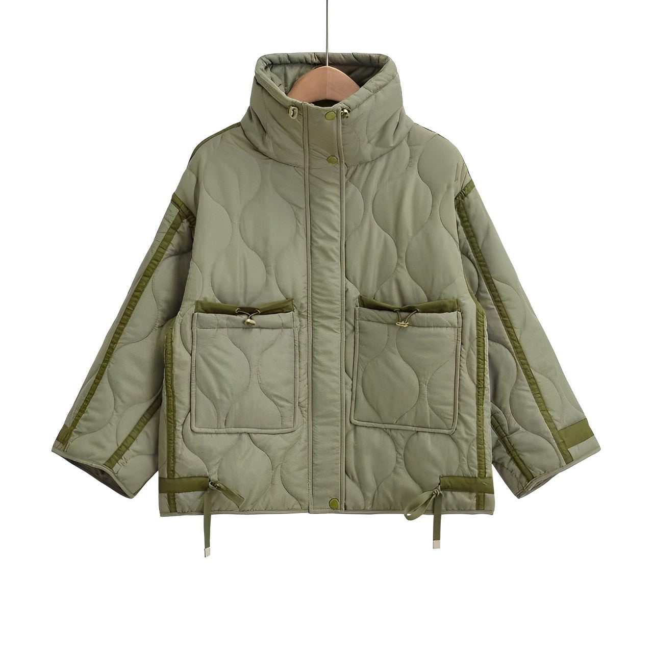 Berg-Feldt | Veste en coton mi-longue avec col montant et cordon de serrage